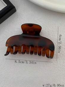 1pc Women's Jelly Colorful Plastic Hair Claw, Elegant & Casual, Suitable For Daily And Party Use - D - View 1