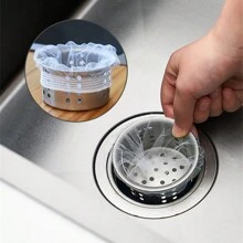 100入組一次性殘餘物濾網袋,適用於廚房水槽、洗碗盆、菜洗盆、排水口、化糞池 - 白色 - 查看 7