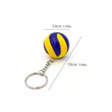 1pc Creative Volleyball Keychain, Cute Small Sports Ball KeyPendant Ornament, Gift For Men Women, Fashionable Mini Volleyball Keychain - Perfect For Sports Enthusiasts And Key Collectors - Blue - View 2