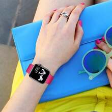 1入組男女適用的運動款矽膠手錶帶,適用於38/40/41/42/44/45/49mm蘋果手錶系列(極致版/se/8/7/6/5/4/3/2/1) - 芭比粉 - 查看 5