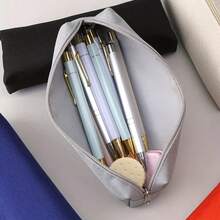 1個單色鉛筆盒,簡約的帆布鉛筆盒,學生文具收納盒,拉鍊文具袋,返校季,學校用品,可愛文具,返校專區清倉,多種學校配色可供選擇 - 彩色 - 查看 4