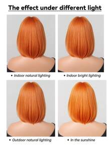 黑色短波浪合成假髮天然黑色帶瀏海女性合成波波頭假髮