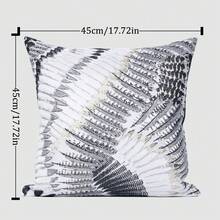 1pc Modern Moroccan Style Abstract Winged Pattern Polyester Fiber Cushion Cover For Sofa, Bed, Car, Waist - Light Grey - View 6
