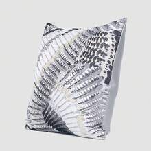 1pc Modern Moroccan Style Abstract Winged Pattern Polyester Fiber Cushion Cover For Sofa, Bed, Car, Waist - Light Grey - View 2