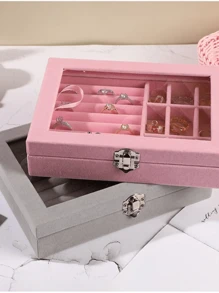 Alhajero Estuche Organizador Y Exhibidor Para Alhajas Y Anillos - Gris - Ver 5