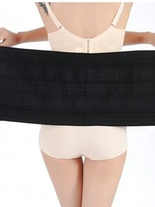Faja colombiana de corchete cinturilla efecto vientre plano moldeador de cuerpo perfecto figura plana - Negro - Ver 6