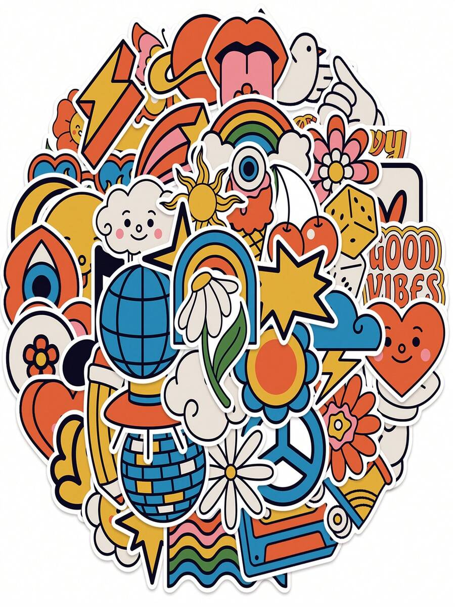 50入組卡通圖形貼紙