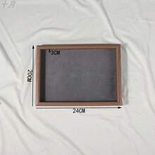 1pc Wooden Ring Tray For Necklace Display, Retro Style Male/Female Ring Storage Plate, Ideal For Daily Use Jewelry Display Prop - Grey - View 11