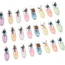 5pcs 18*41mm Resin Luminous Small Sailboat Pendant Handcrafted DIY Homemade Bracelet Necklace Earrings Jewelry Keychain Pendant - Multicolor - View 4