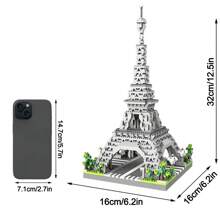 1765pcs Eiffel Tower Architecture Building Blocks For Boys And Girls, Miniature Ornament For Birthday And Christmas Gift - Tower 1765PCS - View 4