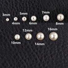 3mm-20mm白色仿珍珠圓形仿珍珠間隔鬆散珠子diy珠寶製作項鍊手鍊耳環配件 - 白色 - 查看 2