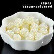 1包20顆12mm壓克力假珍珠和櫻桃形珠子,可用於diy髮飾,樹脂球,abs假珍珠材質 - 彩色 - 查看 2