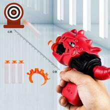 1pc Soft Bullet Toy Dinosaur Shooting Gun, Left Wheel & Suction Cup Detachably, Random Color - Multicolor - View 3