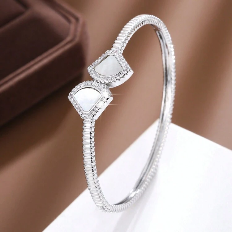 1 Peça Pulseira De Cobre Com Design Em Forma De Leque Fashion Para Mulheres - pulseira - Ver 4