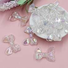 5入組創意閃亮破碎效果蝴蝶結珠子33*22mm時尚diy珠寶配件,適用於手機掛件手鍊製作 - 約33*22mm - 查看 7