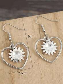 1pair Simple Alloy Number 2024 Earrings For Women, New Year Gift - Silver - View 4