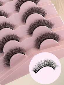 7pairs Natural Style High Volume Fluffy 3d Effect Fiber False Eyelashes; Made Of Synthetic Fibers To Create A Lightweight And Voluminous Look. Soft Stem, Comfortable To Wear, Can Be Used At Least 5-10 Times With Proper Care. Suitable For Daily Wear, Light Makeup, Weddings, Parties, Dates, Etc. Ultimately Enhancing The Appearance Of The Eyes. - Natural Lashes - View 3