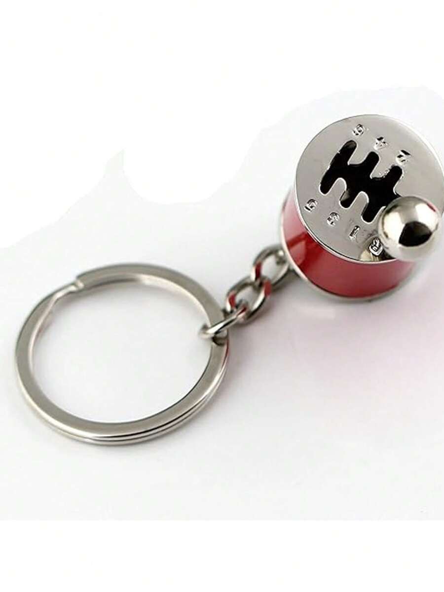 1pc Men'S Red Auto Part Model Gearbox Keychain, Mini Gear Shift Stick