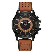 1pc Sporty Men's Quartz Wrist Watch With Calendar And Faux Leather Strap - Black - View 7