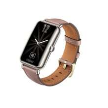 1 Pc Leather Strap Compatible With Huawei Watch Fit Mini Strap Wristband Bracelet Loop Genuine Leather Band Compatible With Huawei Smart Watch Fit Mini Corre - Brown - View 1