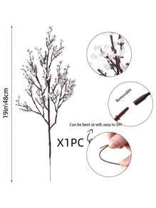 1 件人造花，人造花散装真实触感人造满天星花束假塑料丝绸花，适用于家庭厨房卧室婚礼节日、派对装饰 - 白色 - 查看 2