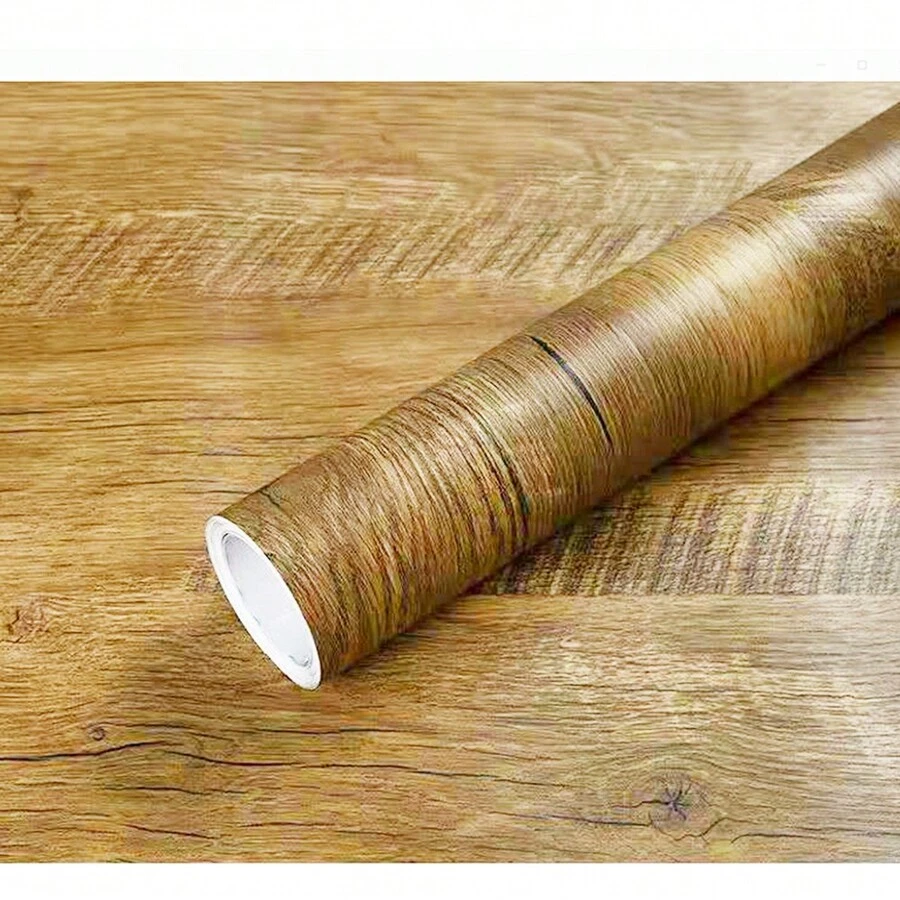 1卷木紋壁紙pvc防水家具木製門櫥柜翻新復古貼紙自黏壁紙加厚版 - 彩色 - 查看 1