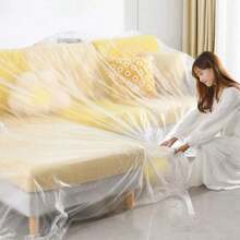 1 rolka grubej folii ochronnej na meble, samoprzylepna gruba, przezroczysta, wodoodporna, jednorazowa plastikowa folia ochronna, odpowiednia do dekoracji, do samochodów, do ochrony lakieru, do pokrowców na meble i jako osłona przeciwpyłowa, torba, organizer, do przechowywania, do wystroju kuchni, artykułów gospodarstwa domowego, prezentów na Dzień Matki, do wystroju sypialni, ogrodu, do wystroju kuchni, na lato, na plażę, do podróży, do wystroju pokoju, do miękkości, na ukończenie szkoły - Żółty - Zobacz 10