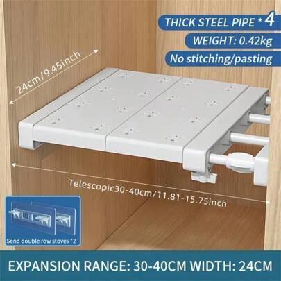 可调节壁挂式储物架，具有可扩展设计，适用于衣柜和壁橱整理装饰品装饰节日装饰房间装饰家居装饰卧室装饰卧室、收纳盒、家居储物架、适用于女士白色 T 恤、女士黑色裤子、女士冬装、连衣裙、女士冬装、优雅女装、女士白衬衫、长袖、女士白色连体裤、女士春装、女士春装、春季、春装、极简主义、夏季上衣储物架