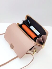 小型信使手機錢包柔軟PU時尚翻蓋手機錢包，拉鍊多功能大容量手機錢包，雙層手機錢包大容量卡片套 - 粉色 - 查看 2