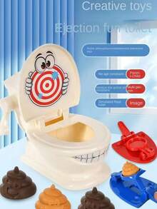 Toilet Toy Bounce Poop Tabletop Game Prank Toy Two Person Interactive Creative Gift - Multicolor - View 1