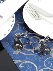 6 件裝復活節兔子餐巾環餐桌裝飾 - 銀色 - 查看 2