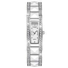 Menton Ezil Labaoli 系列时尚珠宝女士手表，配有矿物水晶镜片不锈钢和 PA 表带，防水日本石英时尚正装腕表 - 白色 - 查看 2