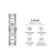 Menton Ezil Labaoli 系列时尚珠宝女士手表，配有矿物水晶镜片不锈钢和 PA 表带，防水日本石英时尚正装腕表 - 白色 - 查看 4