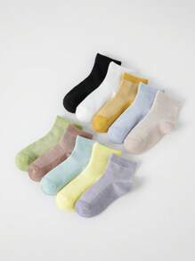 10pairs/Pack Plain Macaron Colored Breathable Comfortable Children's/Baby Socks - Multicolor - View 2