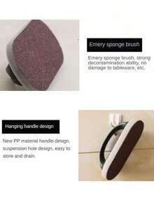 帶手柄的海綿洗碗神奇強力海綿,廚房洗碗工具,可除鏽和清潔鍋底 - 黑色 - 查看 9