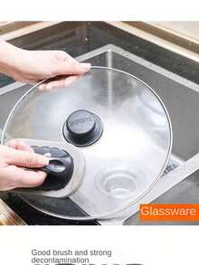 帶手柄的海綿洗碗神奇強力海綿,廚房洗碗工具,可除鏽和清潔鍋底 - 黑色 - 查看 6