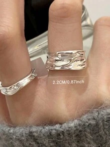 2 piezas de anillos de pareja minimalistas y dulces con pentagrama de cobre y circonita, apropiados para fiestas, eventos y uso diario, regalo de San Valentín, mamá, madre, Día de la Madre