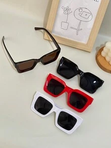 个性化扭曲方形 PC 框架时尚女士眼镜， - 彩色 - 查看 3