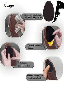 8pcs/Set Anti-Slip High Heel Pads, Self-Adhesive Rubber Insoles For 360° Anti-Slip Protection (See Image For Specific Styles)