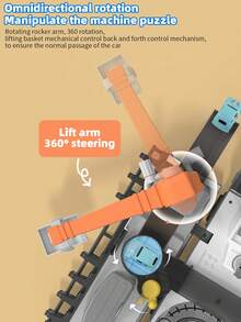 Slide Function Bus With Lighting Music Double-Decker Bus Adventure Game, Family Interactive Games, With 3 Pcs Metal Car, 11pcs Signposts, Bus With Light And Music, Audio Simulation, Bus Have Storage Function (U Battery, 3 AA Batteries) - Blue - View 9