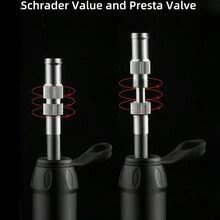 1入便攜式小型高壓自行車泵,籃球氣泵,適用於美式/法式氣閥,適用於山地/公路自行車附件 - 黑色 - 查看 5