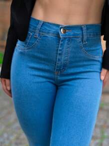Women Jeans - 淺藍色 - 查看 4