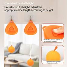 1pc Adjustable Height Ping Pong Training Set With Ball & String For Hand-Eye Coordination, Indoor Family Toy - Multicolor - View 3