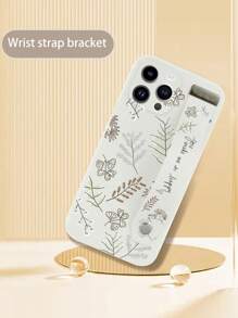1 chiếc ốp lưng điện thoại bằng TPU màu be, họa tiết hoa, có dây đeo cổ tay, chống sốc, tương thích với iPhone///Oppo, phiên bản quốc tế, không phải phiên bản nội địa. - Nhiều màu - Xem 5