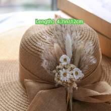 6pcs Mini Dried Flower Bouquet, Boho Wedding Table Table Arrangements, Bridesmaid Flower Girl Proposal Gift Box, Birthday Cake Table Vase Decorations Spring Festival Valentine'S Day Mom Grandma Gift Decoration - Brown - View 4