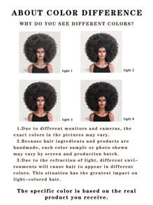 短款卷曲合成非洲假发，耐热蓬松卷曲假发，适合哥特风、派对、角色扮演和日常佩戴，自然黑色 - 黑色 - 查看 8