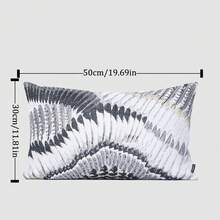 1pc Modern Moroccan Style Abstract Winged Pattern Polyester Fiber Cushion Cover For Sofa, Bed, Car, Waist - Light Grey - View 7