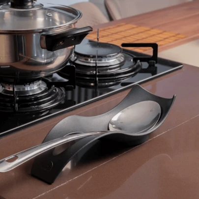 Apoio Suporte Descanso Para Colher Plástico Sólido Cozinha Gourmet UZ324 - Cores