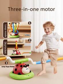 1 件 3 合 1 瓢蟲感官訓練玩具,適合親子互動室內/室外運動,帶跳繩和拋環,禮品 - 彩色 - 查看 2