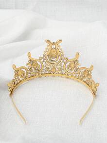 1入女士彩色鑲嵌銀合金髮梳,婚禮、宴會等特殊場合髮飾,新娘適用 - 彩色 - 查看 9